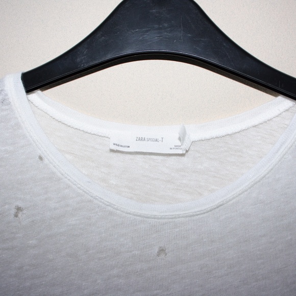 Zara Distressed Linen Tee - Picture 4 of 4